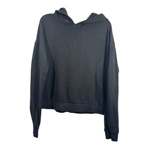 American Eagle Hoodie Womens Small Black Lightweight Athleisure Minimalist Class